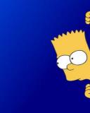 Барт Симпсон на синем фоне