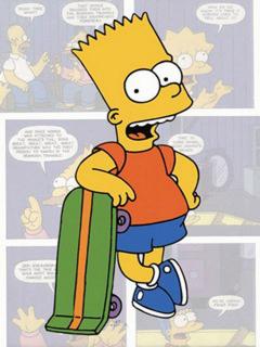 Барт Симпсон со скейт бордом