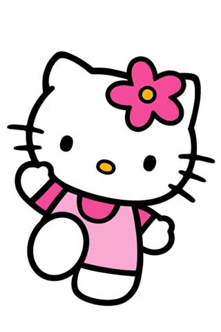 Hello Kitty на белом фоне