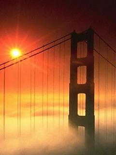 Мост золотые ворота на фоне заката
